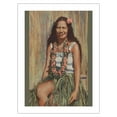 thumbnail image 1 of Hawaiian Hula Girl - Lei Flowers - Vintage Hawaiian Travel Brochure c.1943 - Bamboo Fine Art 290gsm Paper (Unframed) 12x16in, 1 of 4