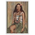 thumbnail image 1 of Hawaiian Hula Girl - Lei Flowers - Vintage Hawaiian Travel Brochure c.1943 - Master Art Print (Unframed) 13in x 19in, 1 of 4