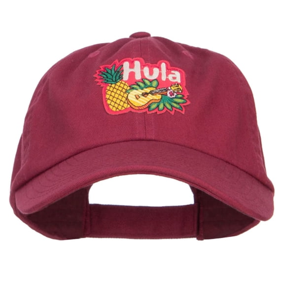 Hawaiian Hula Patched Low Cap - Wine OSFM