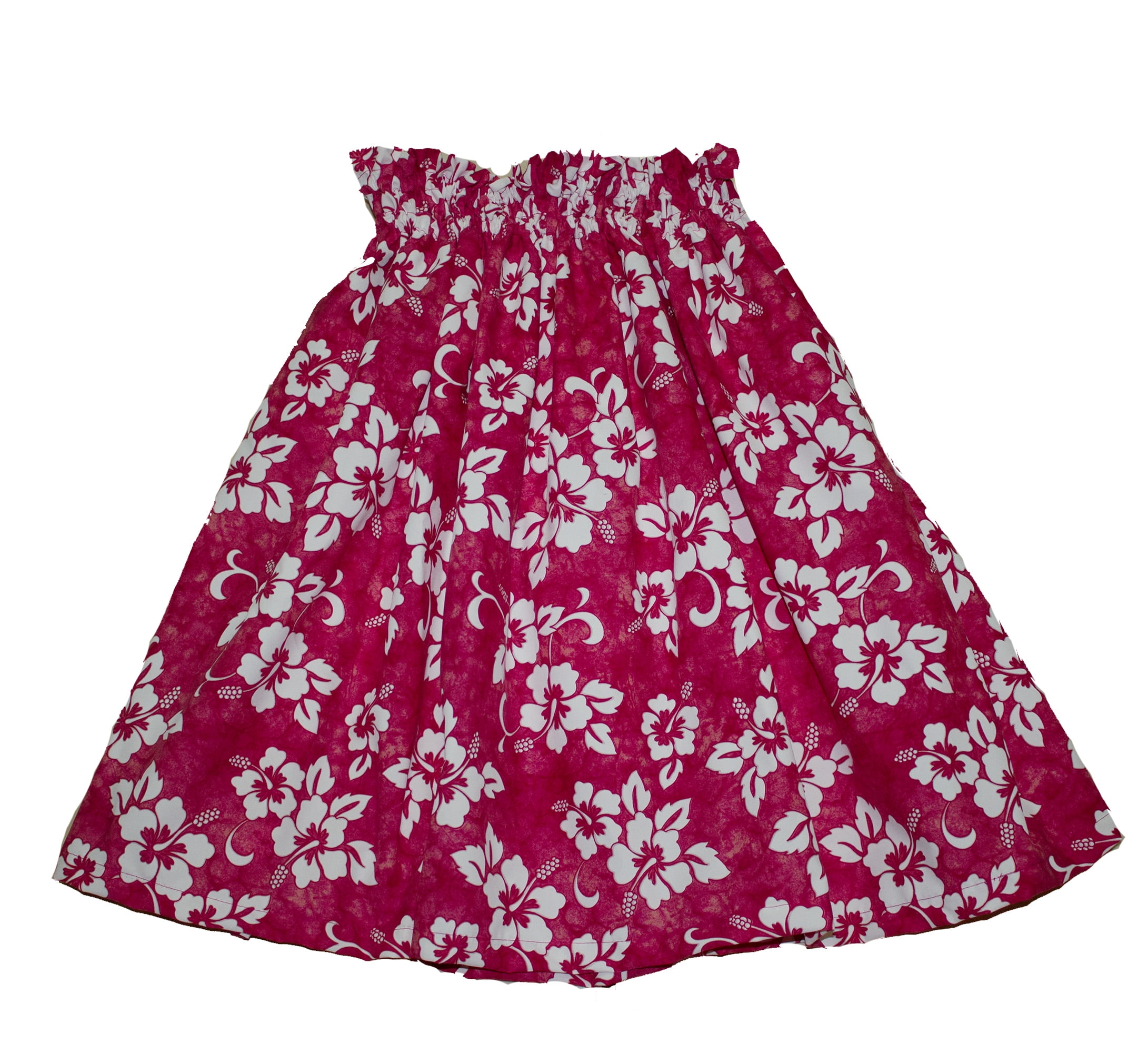 Hawaiian Hula Skirts For 4 - 7 Years Old Girls Pa'u Hula Dancer Dress, Girls children Size, Pink and White Color