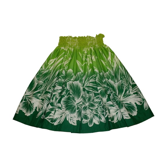 Hawaiian Hula Skirts For 7 - 12 Years Old Girls Pa'u Hula Dancer Dress, Girls children Size, Green and Black Color