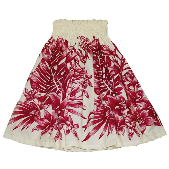 Hawaiian Hula Skirts For 7 - 12 Years Old Girls Pa'u Hula Dancer Dress, Girls children Size, Pink and Red Color