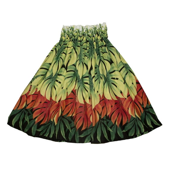 Hawaiian Hula Skirts For 7 - 12 Years Old Girls Pa'u Hula Dancer Dress. Girls children Size, Yellow with Red Color