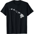 thumbnail image 1 of Hawaiian Island Chain Retro Unisex T-Shirt for Men Women,Black Color,Size 4T, 1 of 5