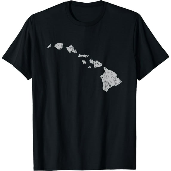 Hawaiian Island Chain Retro Unisex T-Shirt for Men Women,Black Color,Size 4T