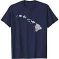 thumbnail image 1 of Hawaiian Island Chain Retro Unisex T-Shirt for Men Women,Navy Color,Size 5/6, 1 of 5