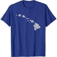 thumbnail image 1 of Hawaiian Island Chain Retro Unisex T-Shirt for Men Women,Royal Blue Color,Size 4T, 1 of 5