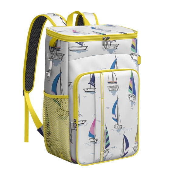 Hawaiian Island Classic Soft Cooler Bag - Leakproof 20L Beach Cooler Backpack with Padded Straps & Bottle Opener
