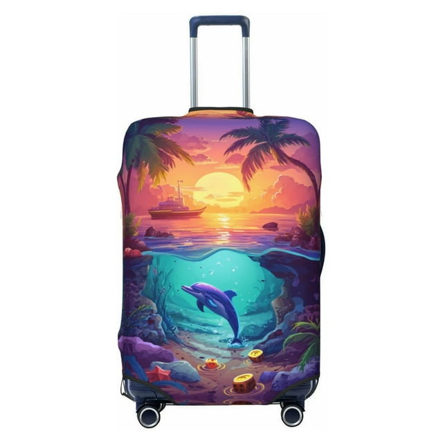 Hawaiian Island Dolphin Luggage Cover for Travel Business Trip ...