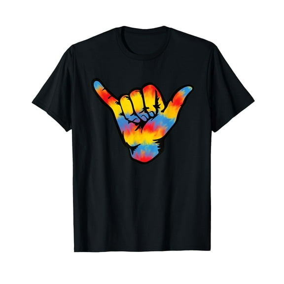 Hawaiian Island Shaka Tie Dye Hawaii Hand Sign Hippie Surfer T-Shirt