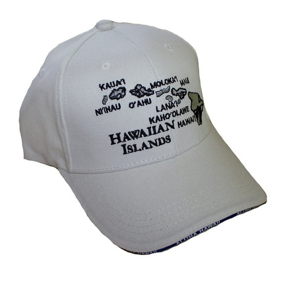 Hawaiian Islands Cap Hats, White