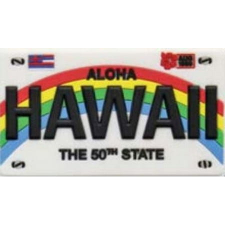 Hawaiian Islands Metal Magnet 50th. State License Plate