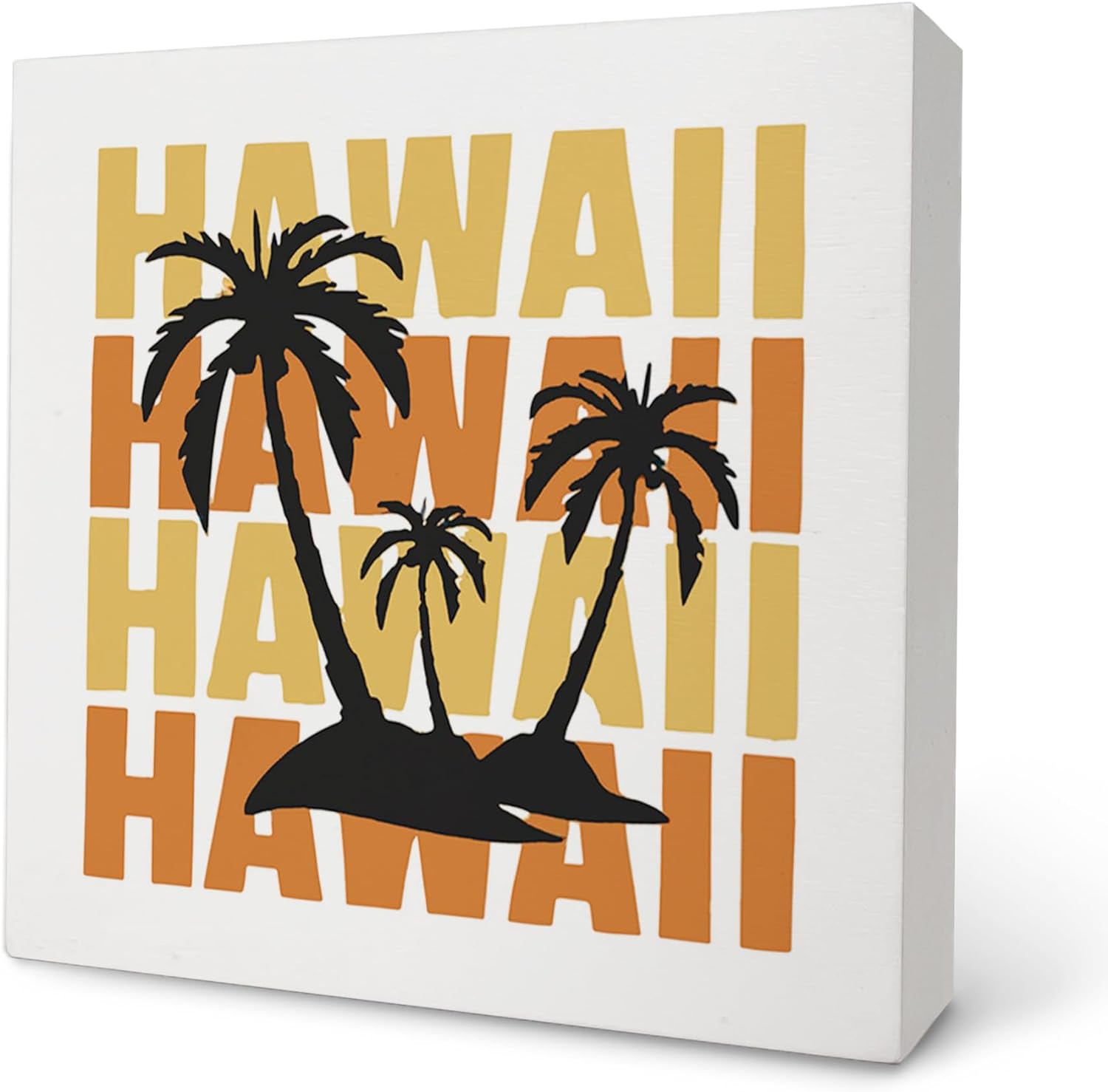 Hawaiian Islands Surf Style Palm Tree Beach Wood Box Sign Decor Hawaii Summer Party Gifts Rustic