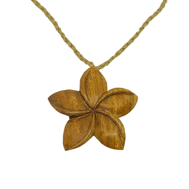 Hawaiian Jewelry Handmade Hawaiian Koa Wood Plumeria Flower