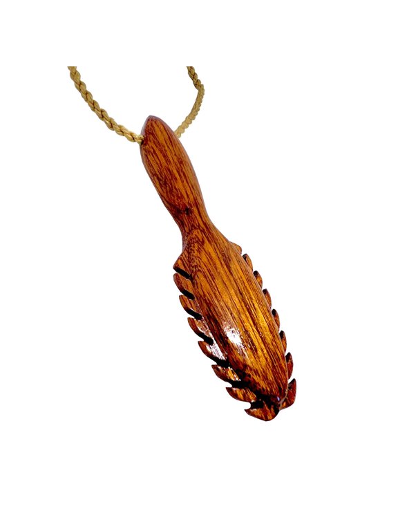 Hawaiian Jewelry Koa Wood Hand Carved Warrior War Club Weapon Pendant from Hawaii