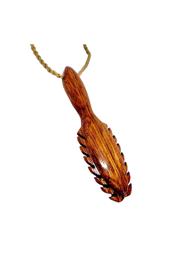 Hawaiian Jewelry Koa Wood Hand Carved Warrior War Club Weapon Pendant from Hawaii