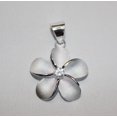 thumbnail image 1 of Hawaiian Jewelry Sterling Silver Plumeria Flower 15MM Pendants, 1 of 3