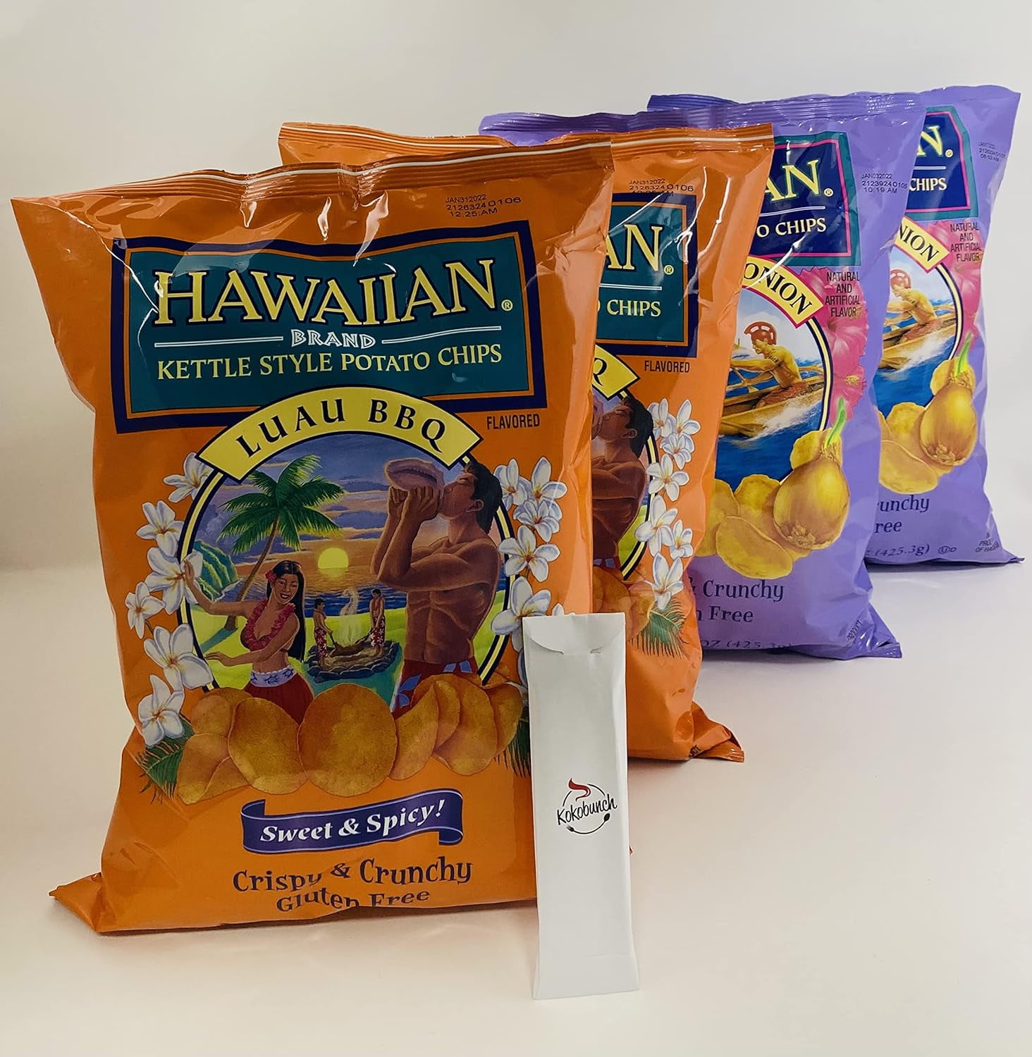 Hawaiian Kettle Chips Party Size Variety Pack Crispy & Crunchy Luau