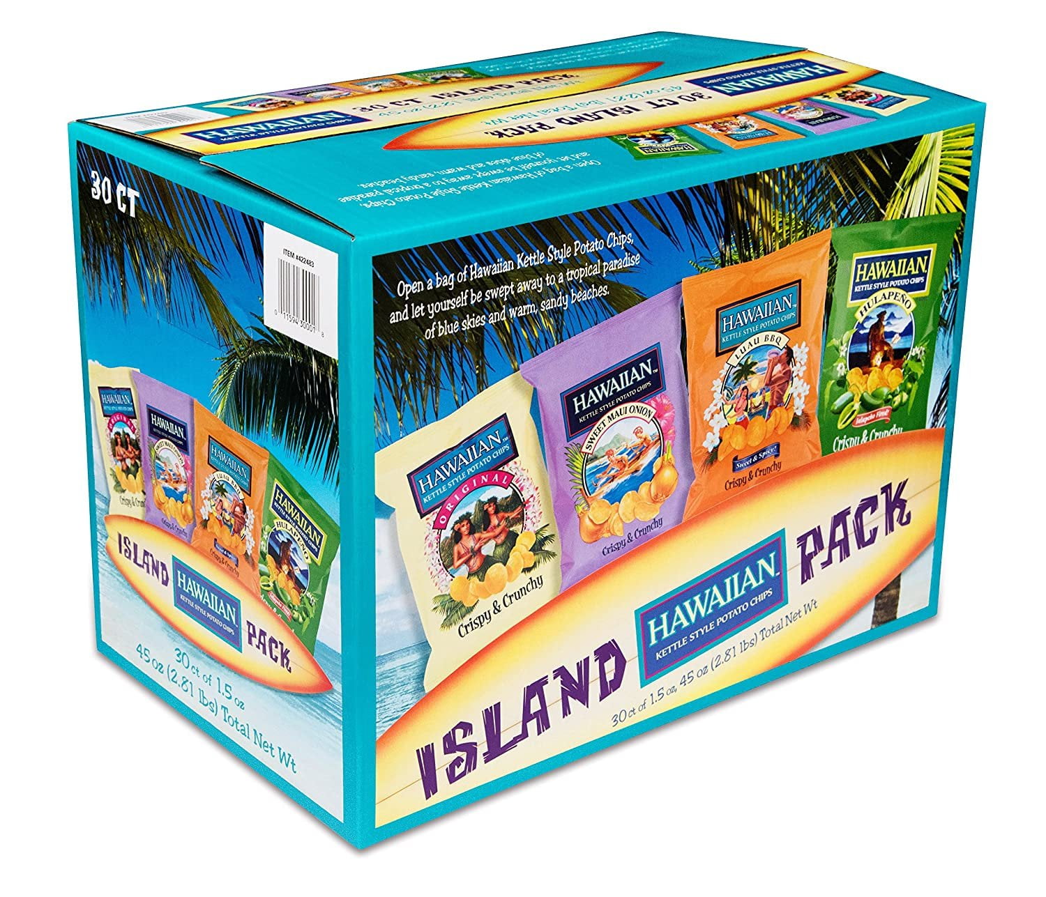 Hawaiian Island Kettle Style Potato Chip Variety Pack 1.5 oz., 30 pk.