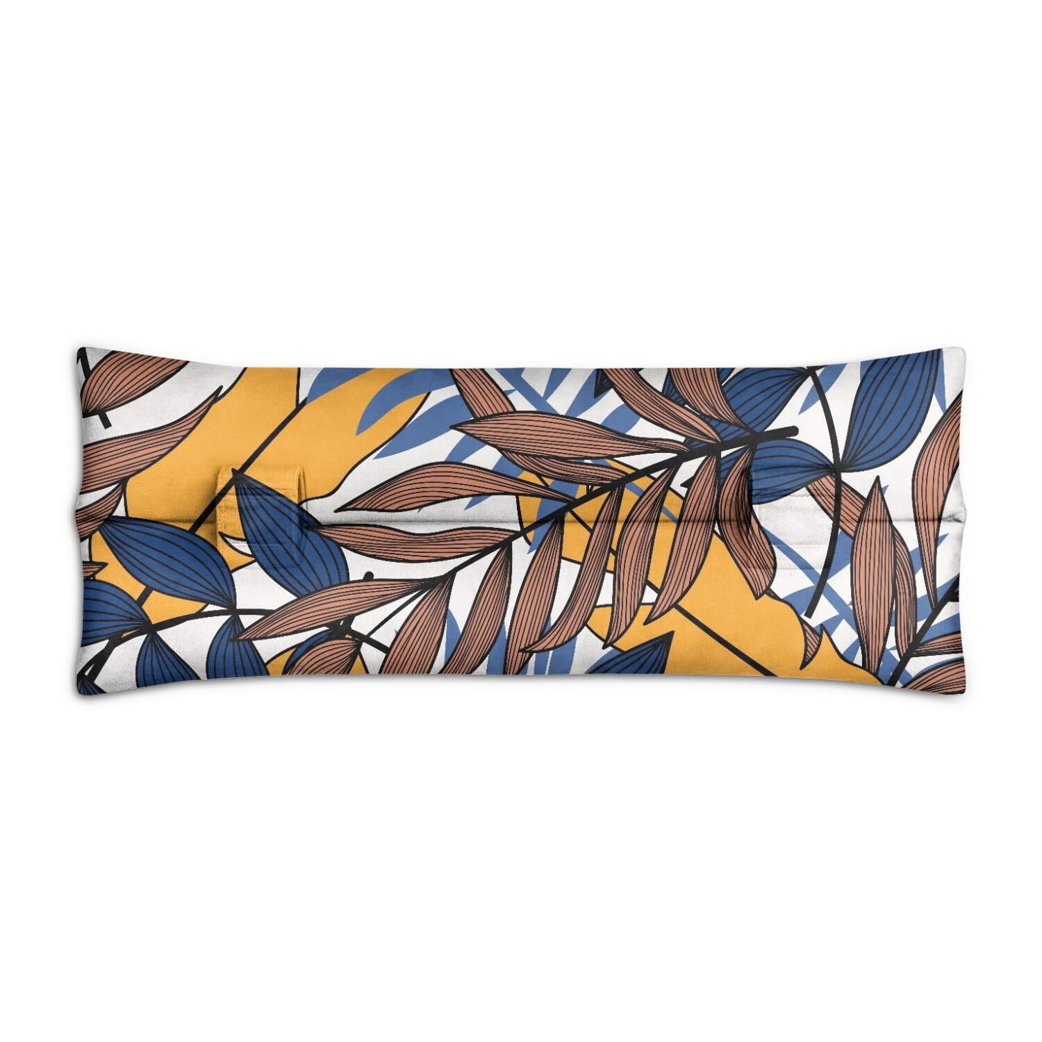 Hawaiian Leafy Seat Belt Cushion for Surgery - Colorful Exotic Post Mastectomy Pillow - Pressure Relief Heart Surgery Recovery Cushion with Palm Inspired Design