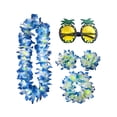 thumbnail image 1 of Hawaiian Lei Set, Luau Party Supplies Tropical Party Favors Summer Beach Holiday Party Decorations Dress Up Accessories with Sunglasses Headb&, 5 Pcs, Blue, 1 of 9