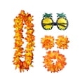 thumbnail image 1 of Hawaiian Lei Set, Luau Party Supplies Tropical Party Favors Summer Beach Holiday Party Decorations Dress Up Accessories with Sunglasses Headb&, 5 Pcs, Orange, 1 of 9