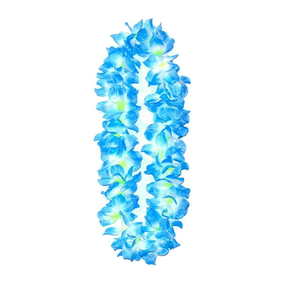 Hawaiian Leis Necklace Colorful Faux Silk Flower Lei Decoration Summer Fake Flower Necklace Beach Pool Party Decorations Supplies