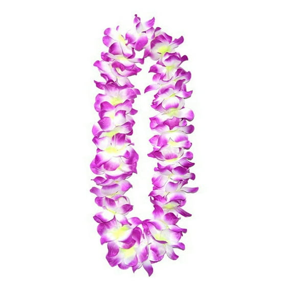 Hawaiian Leis Necklace Colorful Faux Silk Flower Lei Decoration Summer Fake Flower Necklace Beach Pool Party Decorations Supplies
