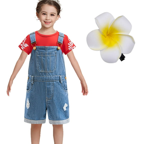 Hawaiian Little Girls Fancy-Dress Costume Movies Cosplay Set Size for 6-7Y