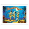 thumbnail image 1 of Hawaiian Luau - Hawaii Hula Dancers - Vintage Hawaiian Travel Poster by Rick Sharp - Bamboo Fine Art 290gsm Paper Print (Unframed) 18x24in, 1 of 4