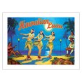 thumbnail image 1 of Hawaiian Luau - Hawaii Hula Dancers - Vintage Hawaiian Travel Poster by Rick Sharp - Bamboo Fine Art 290gsm Paper (Unframed) 12x16in, 1 of 4