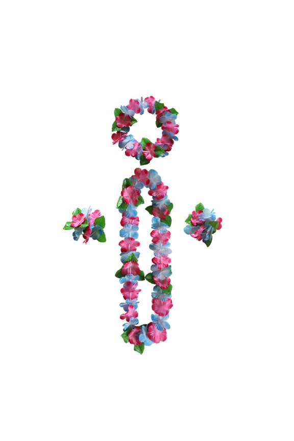 Hawaiian Luaus Leis Tropicals Luaus Party Supplies Hulas Garland Necklaces Bracelets Headband for Beach Theme Party Decors