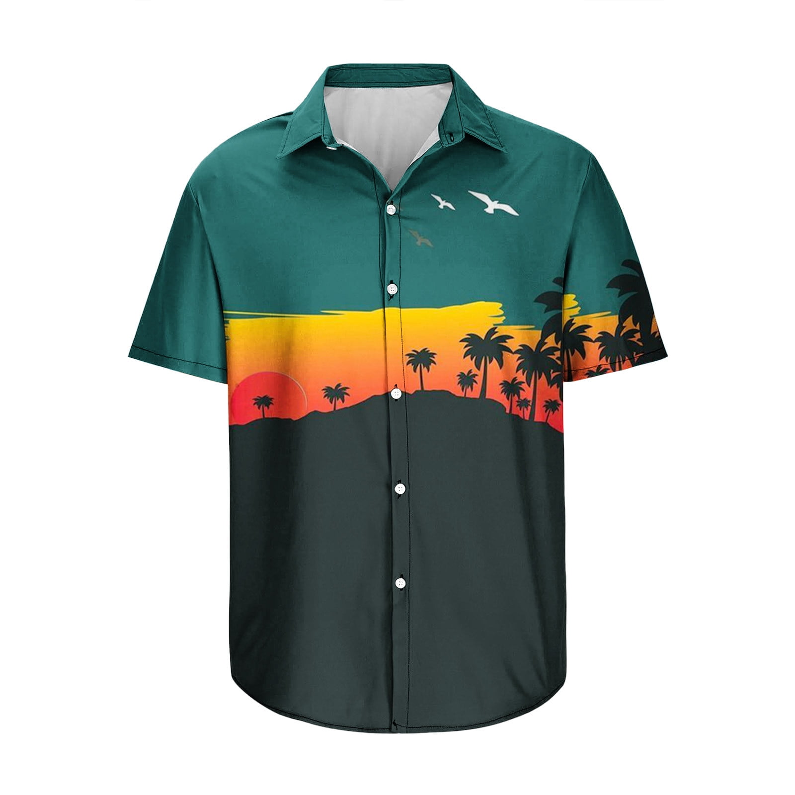 Hawaiian Men's Clearance Shirts Summer 3D Printed Short Sleeve Lapel