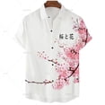 thumbnail image 1 of Hawaiian Men's Shirt Sakura Plum Blossom Summer Floral Casual 3D Printed Harajuku Short Sleeve Streetwear Beach Plus Size Sexy, 1 of 6