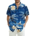 thumbnail image 1 of Hawaiian Mens Shirts Short Sleeves Coconut Palm Printed Button Down Shirts Summer Beach Shirts, 1 of 7