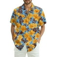 thumbnail image 1 of Hawaiian Mens Shirts Short Sleeves Printed Button Down Shirts Summer Beach Mens Shirts Clearance 12-Orange 3XL, 1 of 5