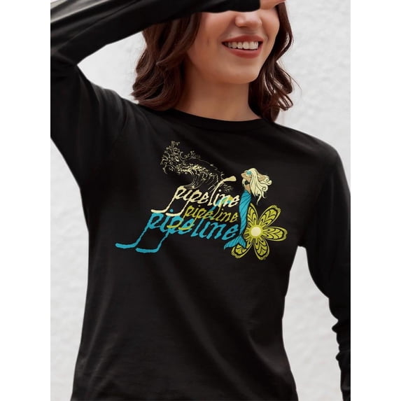Hawaiian Mermaid Long Sleeve T-Shirt Women's -Pipeline