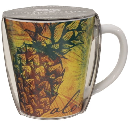 Hawaiian Native Treasures 11 oz. Tapered Mug – Orange "Pineapple Splash"