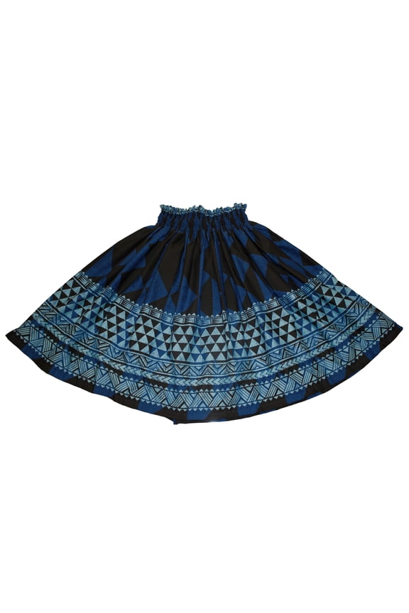 Hawaiian Pa'u Hula Dancer Dress Skirt, Blue and Navy Blue Tapa Skirt For Women
