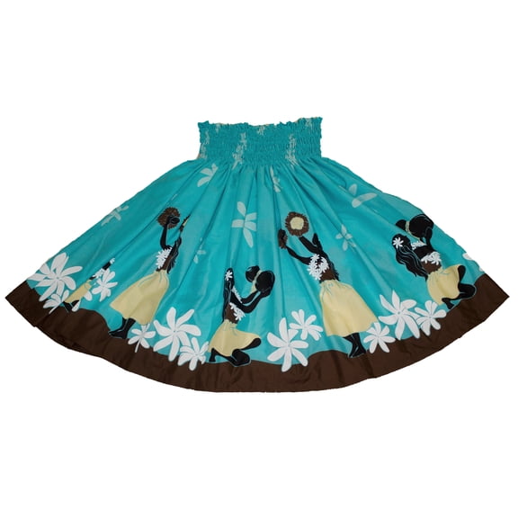 Hawaiian Pa'u Hula Dancer Dress Skirts Hawaii Hula Girls Blue Color For Women
