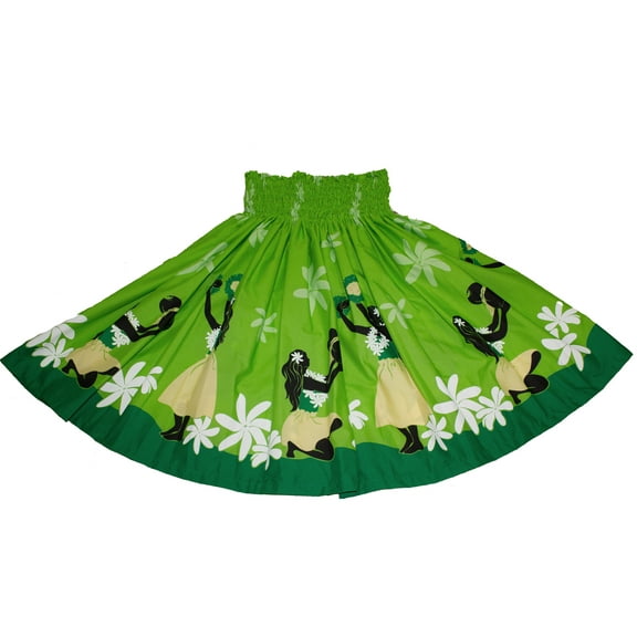 Hawaiian Pa'u Hula Dancer Dress Skirts Hawaii Hula Girls Green For Women
