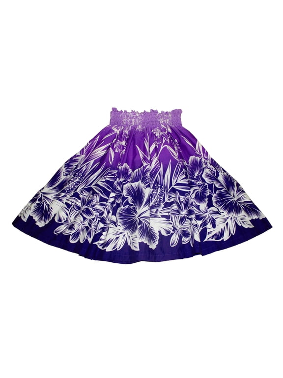 Hawaiian Pa'u Hula Dancer Dress Skirts Tropical Purple Flower For Women