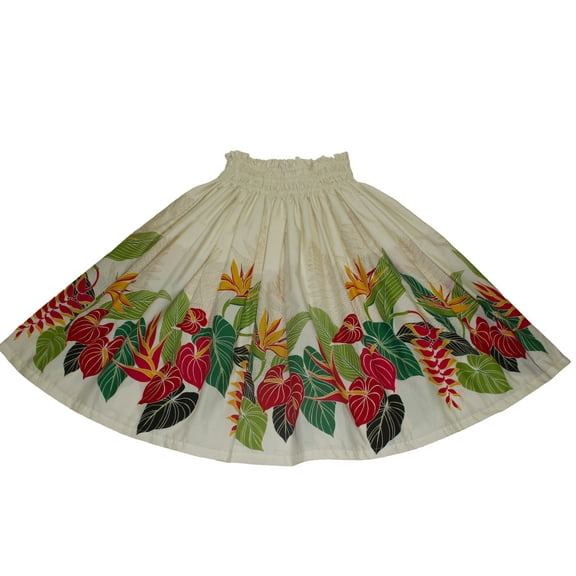 Hawaiian Pa'u Hula Dancer Dress Skirts Tropical Yellow Flower For Women