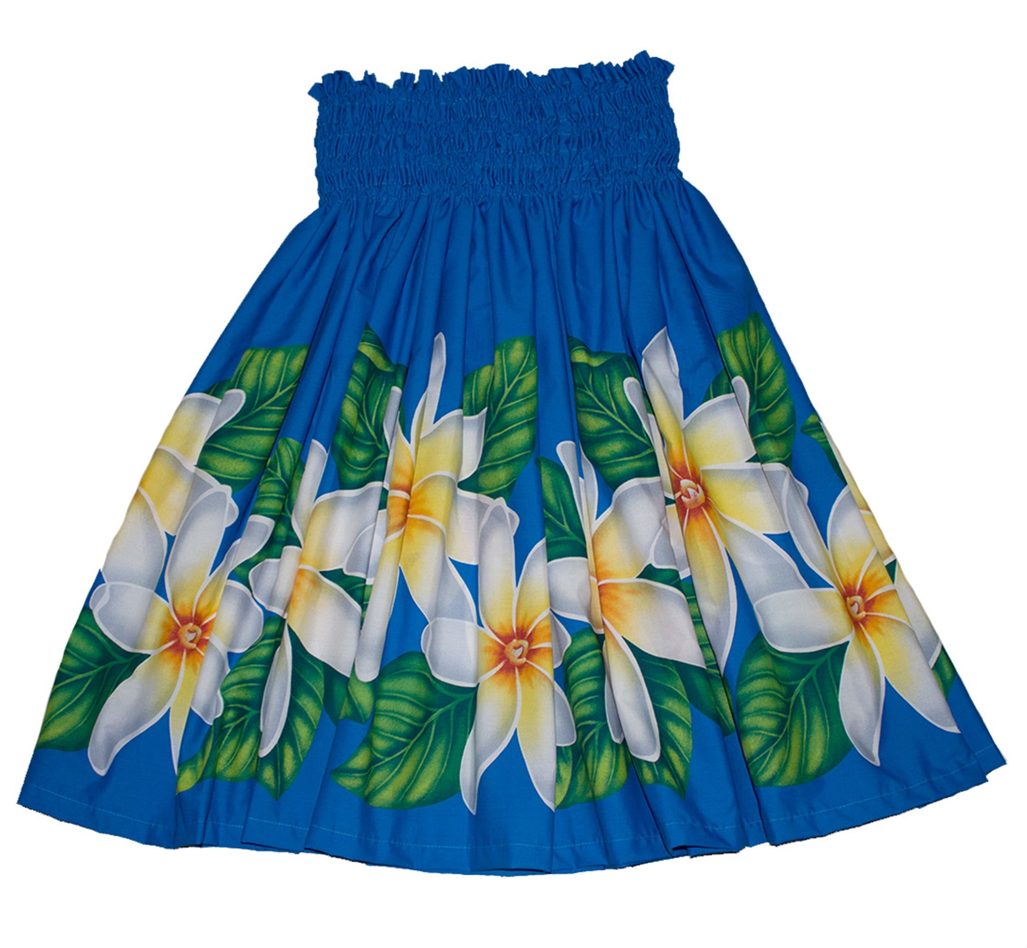 Hawaiian Pa u Hula Skirt Hawaii Print Red Flower Or Blue Flower For womens Blue
