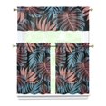 thumbnail image 1 of Hawaiian Palm Garden Kitchen Curtains Set 27.5x36in Polyester Valance and Tiers, Tropical Floral Window Curtains for Summer-Themed Kitchen Windows, 1 of 6