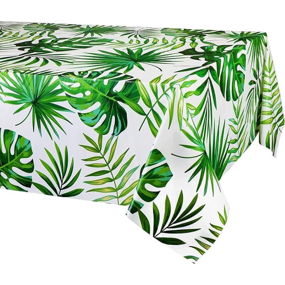 Hawaiian Palm Leaves Tablecloths 3 Piece Disposable Plastic