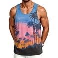 thumbnail image 1 of Hawaiian Palm Tree Graphic Tank Tops for Men Summer Cut Off Workout Sleeveless Shirts Big and Tall Beach Vacation Tops Casual Crewneck Tanks, 1 of 4