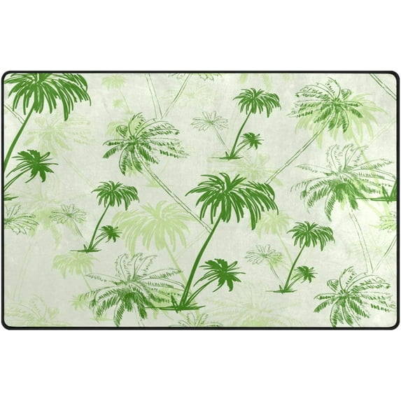 Hawaiian Palm Trees Area Rugs Colorful Large Non-Slip Floor Mat Decorative Carpets Doormat for Kitchen Living Dining Dorm Playing Room Bedroom 60 x 39inch