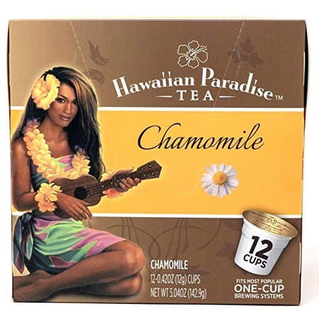 Hawaiian Paradise Tea (Chamomile) Cups - Single Serve Cups 12 Count - Sustainably Produced in Hawaii, USA - Compatible with Keurig K-Cup Brewers