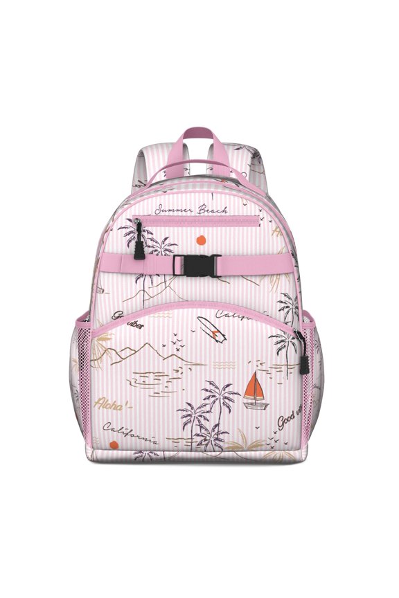 Hawaiian Paradise Waterproof Laptop Backpack - Lightweight Breathable Daypack for School, Travel & Work